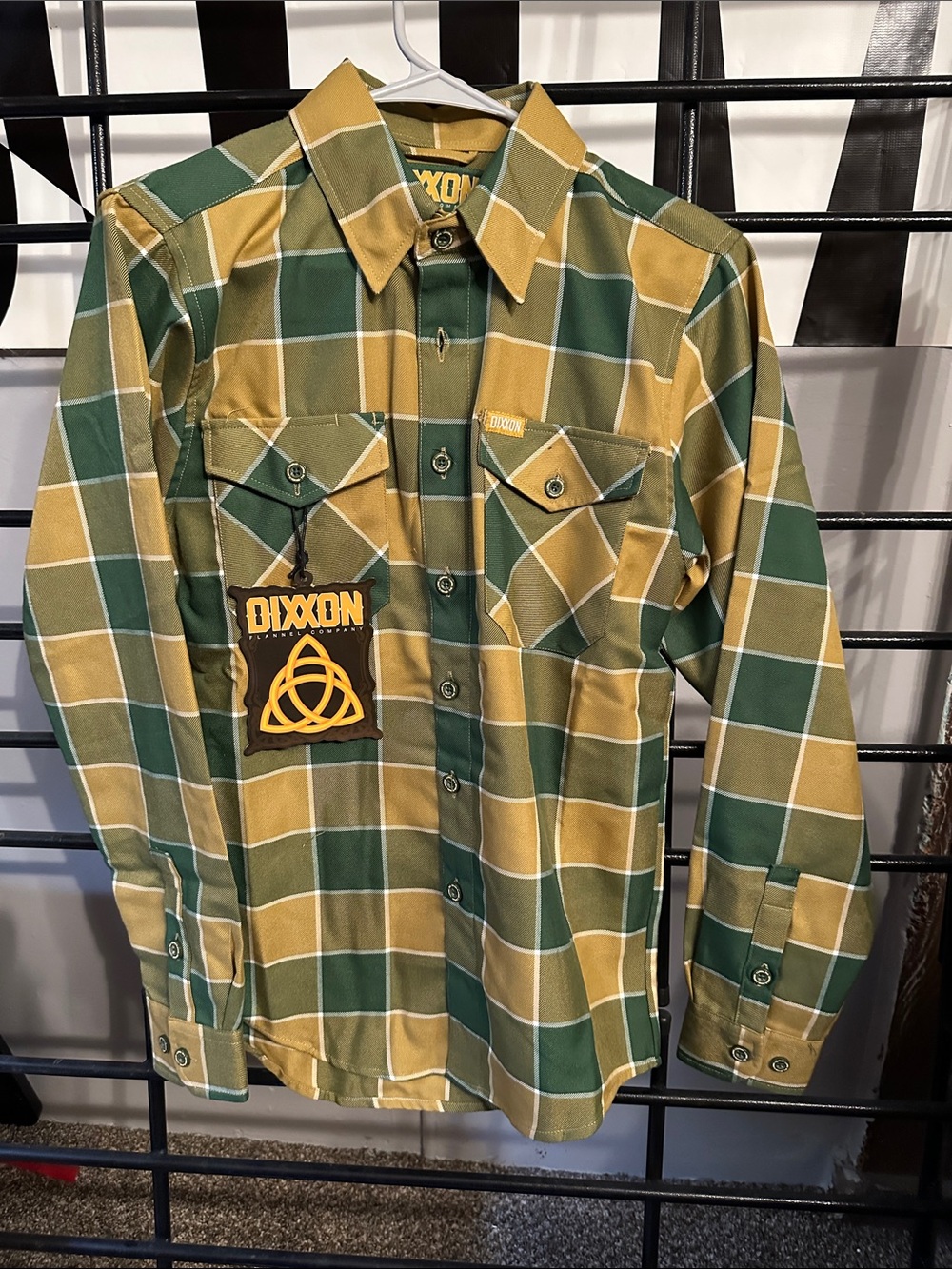 DIXXON Green and Mustard Plaid Work Shirt